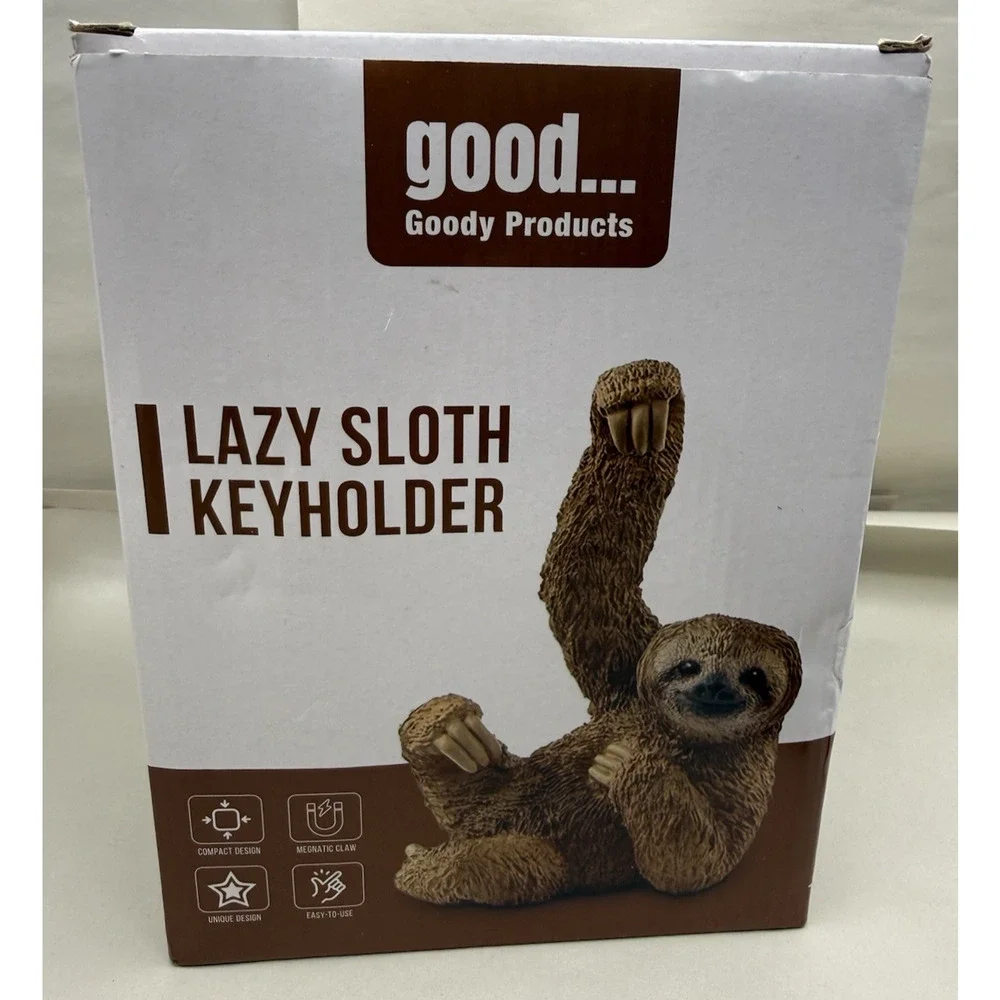 Magnetic Key Holder, Cute Magnetic Lazy Sloth Statue Keychain Securely Keep Keys